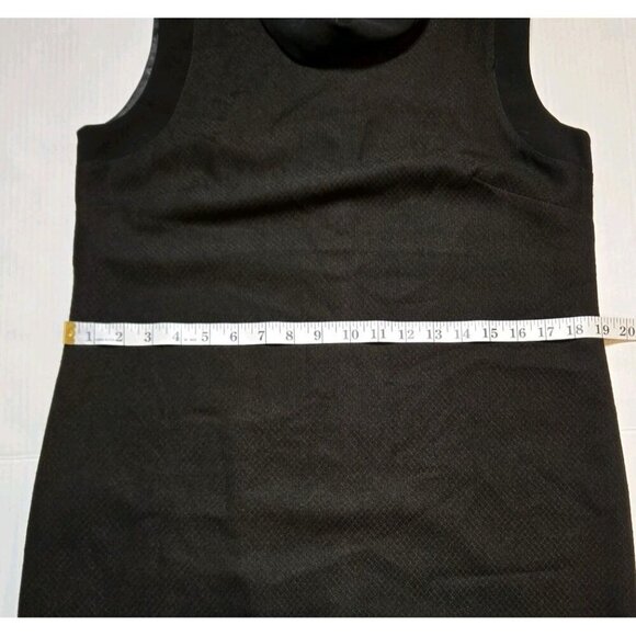 Willi Smith Dress 10 Black Sleeveless Cowl Neck Diamond Pattern Lined Midi Knee - Picture 5 of 10